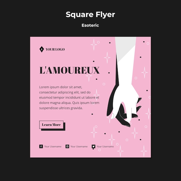 Free PSD holding hands square flyer template