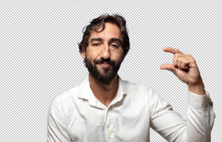 Free PSD holding an object showing offering or advertising something small