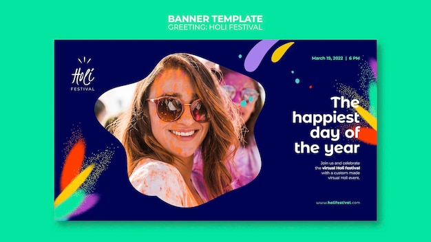 Free PSD holi festival banner template