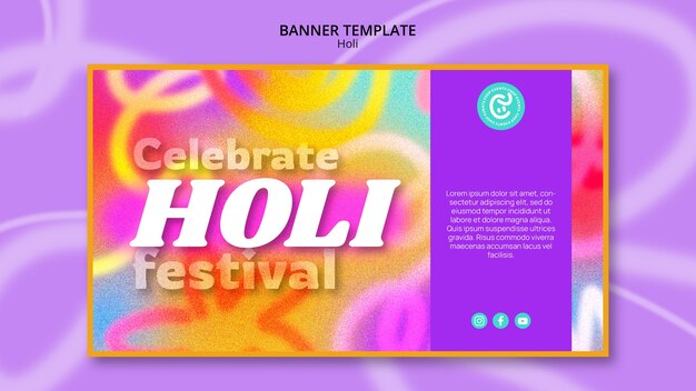 Holi 축제 축 하 배너 서식 파일