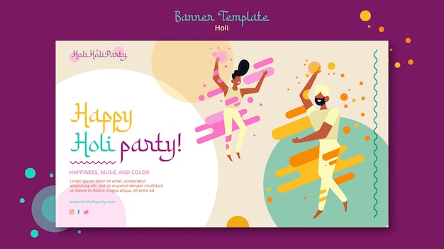 Holi festival celebration banner