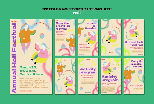 holi festival celebration  instagram stories