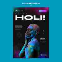 PSD gratuito modello di poster per la celebrazione del festival di holi