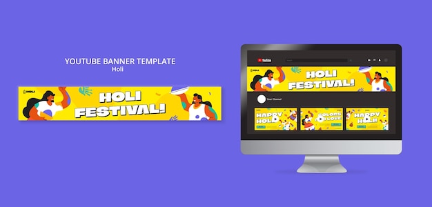 Free PSD holi festival template design