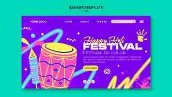 Free PSD holi festival template design