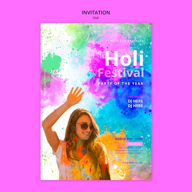 Holi festival template design