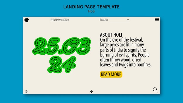 Holi festival template design