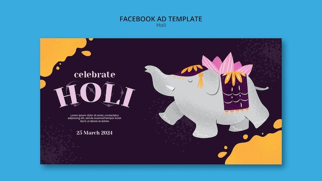 PSD gratuito disegno del modello del festival di holi