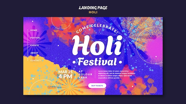 Free PSD holi template design