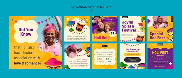 Free PSD holi  template design