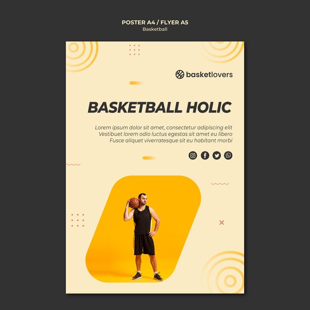 Holic basketball flyer template
