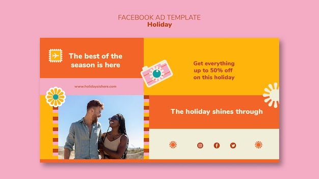 Free PSD holiday adventure facebook template