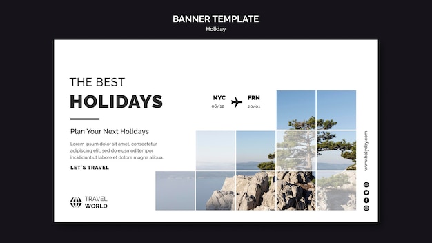 Free PSD holiday banner template design