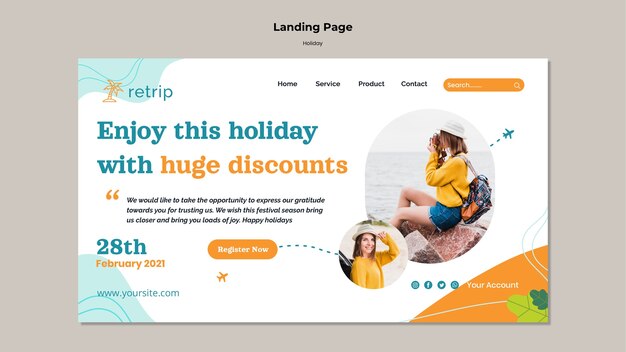 Holiday discounts landing page