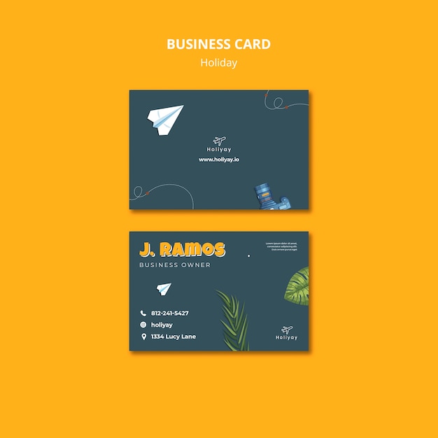 Free PSD holiday fun  business card template