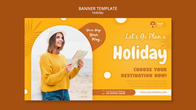 Holiday horizontal banner template