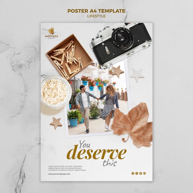 Free PSD holiday lifestyle print template