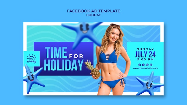 Free PSD holiday relaxation facebook template