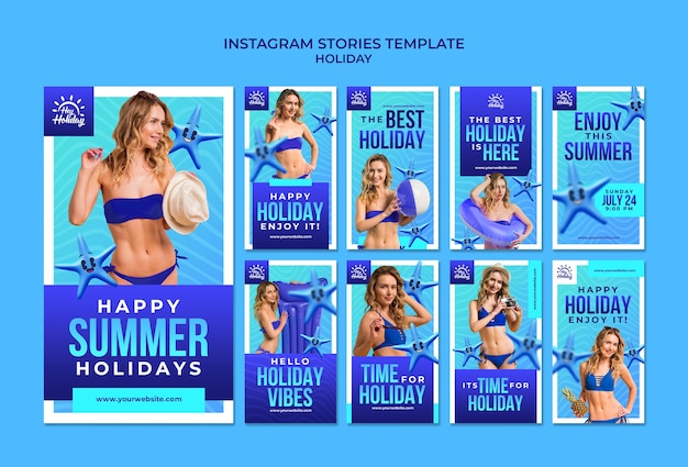 Free PSD holiday relaxation instagram stories template