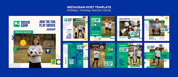 PSD gratuito post di instagram del campo di calcio delle vacanze