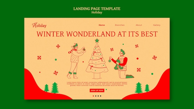 Free PSD holiday template design