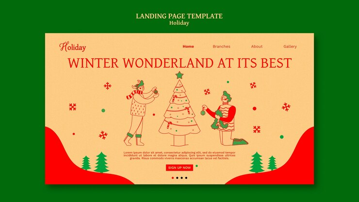 Free PSD holiday template design
