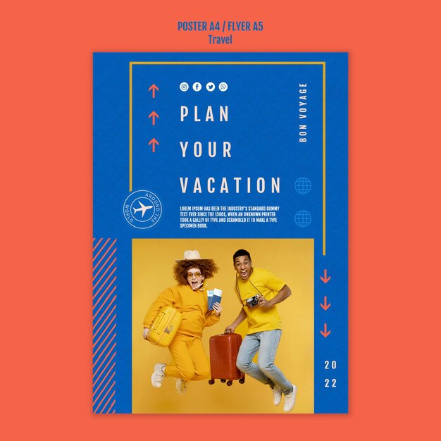 Holiday travel flyer template