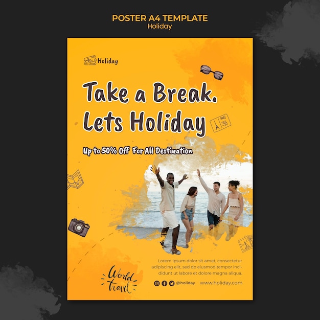 Holiday vertical print template