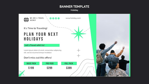 PSD gratuito modello di banner vacanze con foto