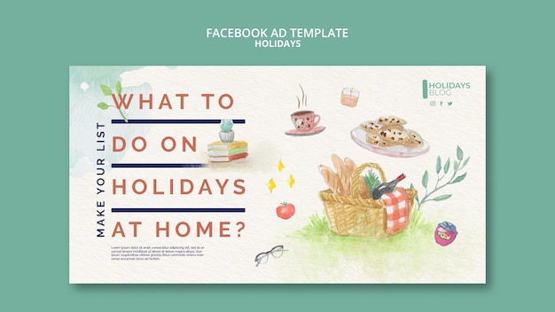 Free PSD holidays at home with family social media promo template