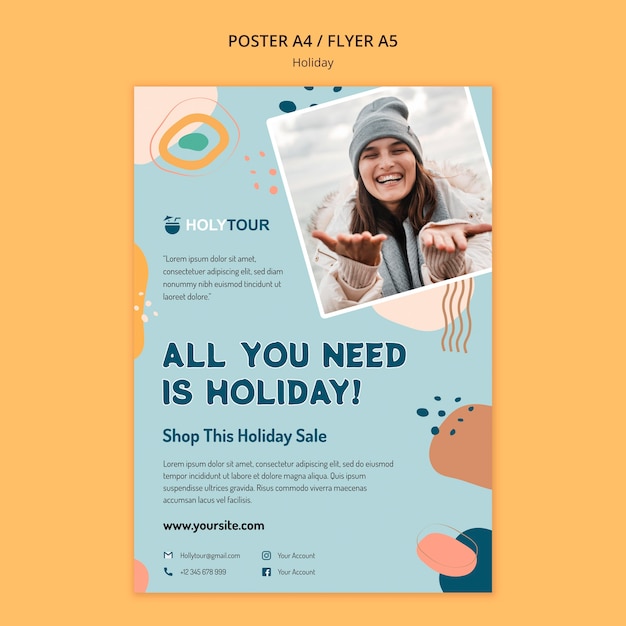 Free PSD holidays poster template