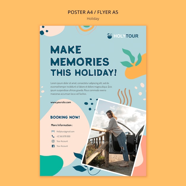 Holidays Poster Template – Free PSD Download