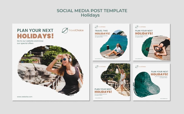 Free PSD holidays social media posts