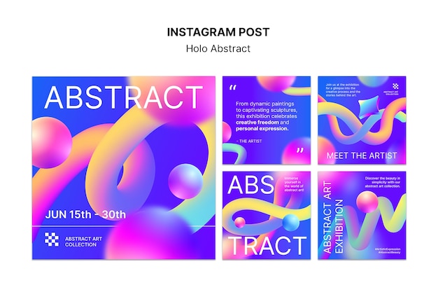 Free PSD holo abstract template design