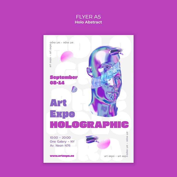 Free PSD holo abstract template design