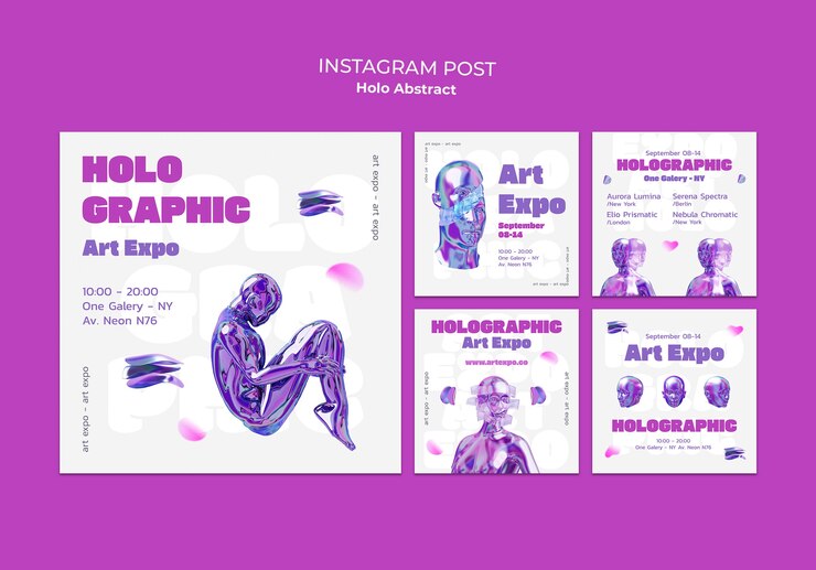 Free PSD holo abstract template design