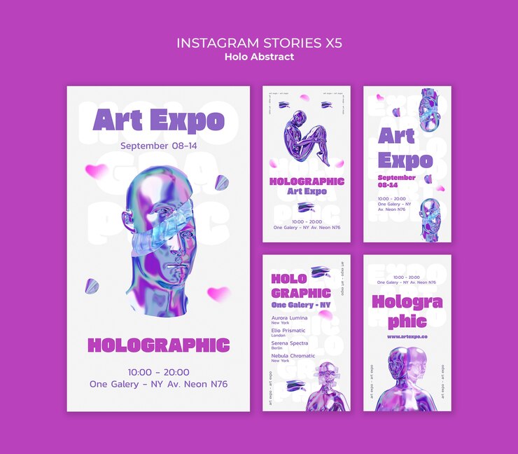 Free PSD holo abstract template design