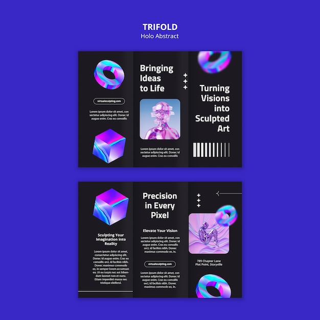 Free PSD holo abstract template design