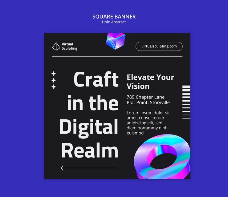 Free PSD holo abstract template design