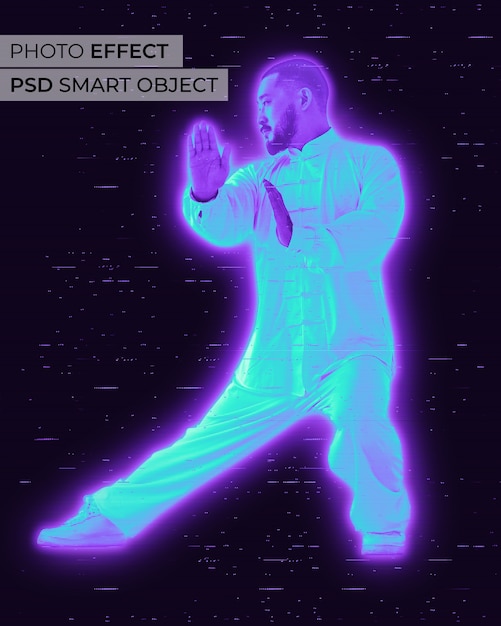 Free PSD hologram photo effect