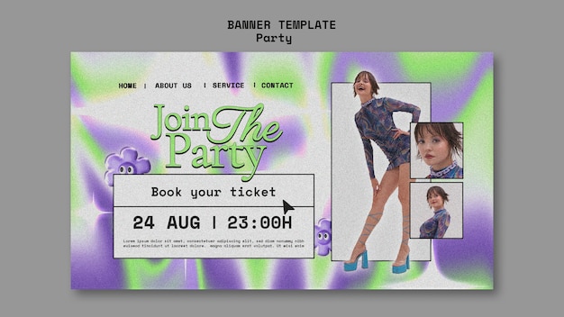 Holographic party  template design