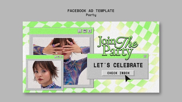 Free PSD holographic party  template design