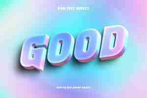 Free PSD holographic style good editable text effect