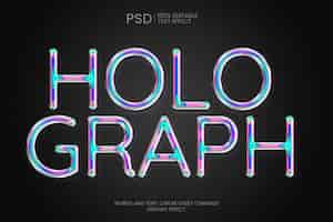 Free PSD holographic text effect