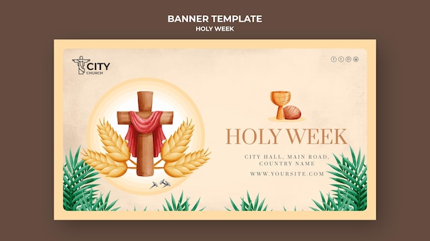 Free PSD holy week banner template