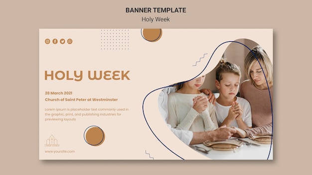 Holy week banner template