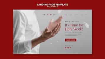 Free PSD holy week landing page template with photo