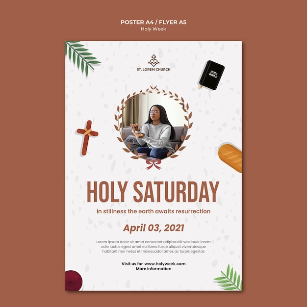 Holy week print template with photo