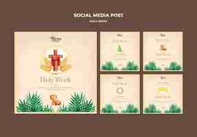 Free PSD holy week social media posts