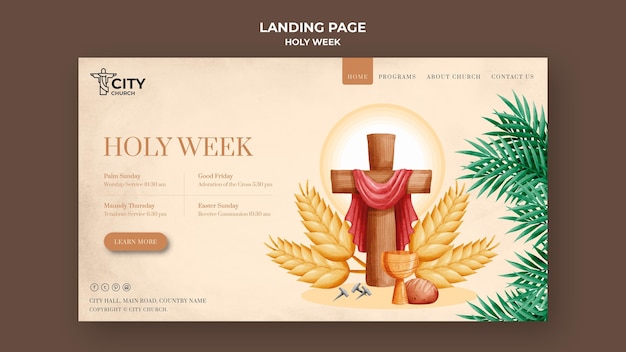 Free PSD holy week web template